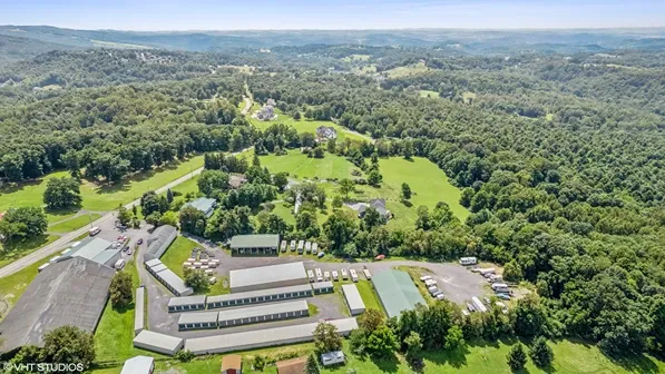 Aerial view of storage facility.