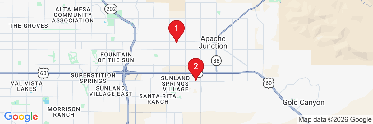 Map showing facility locations