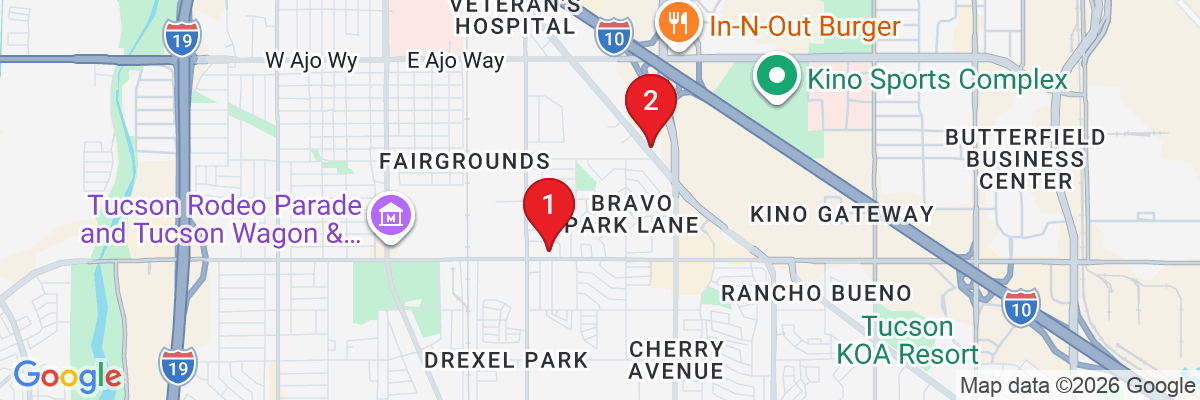 Map showing facility locations