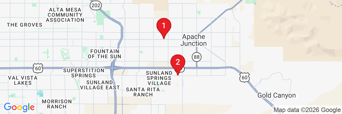 Map showing facility locations