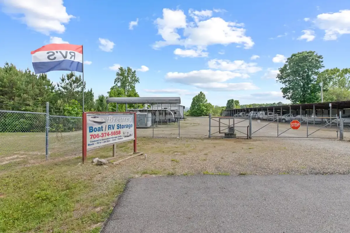 Gate and signage for boat and rv storage in Blairsville GA