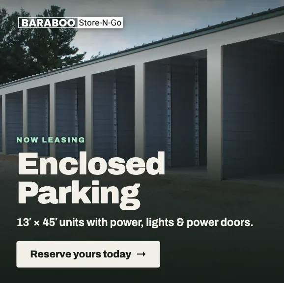 Enclosed Parking unit promotion graphic