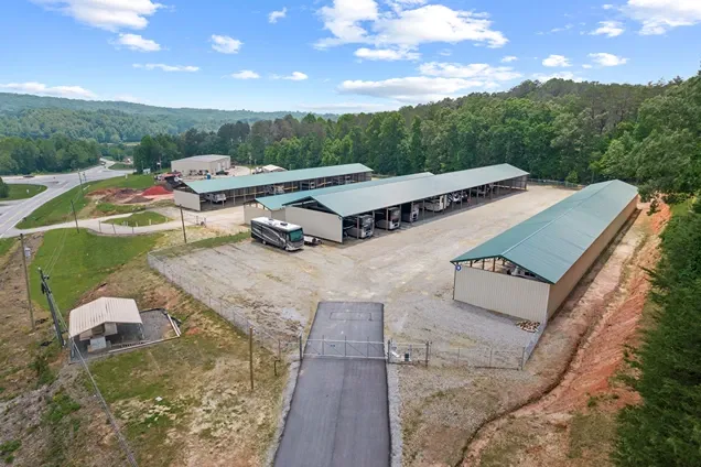 Entrance of parking storage facility.