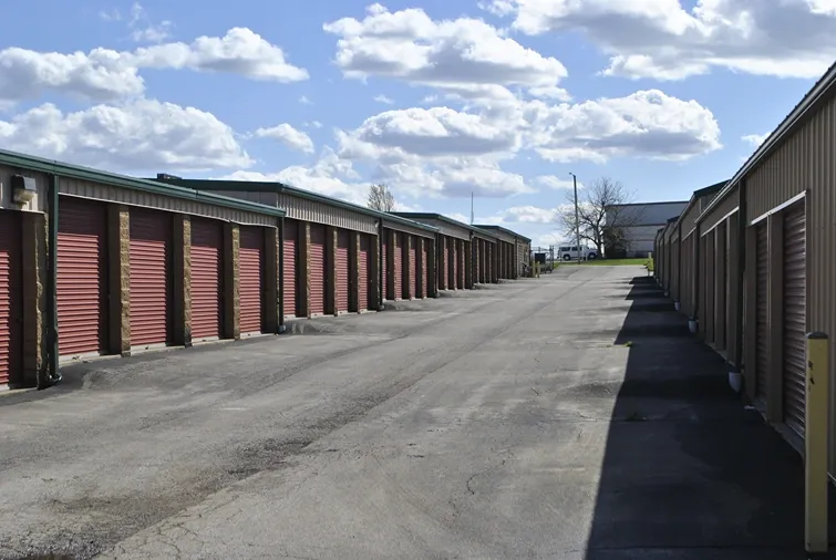 Row of medium and small storage units.