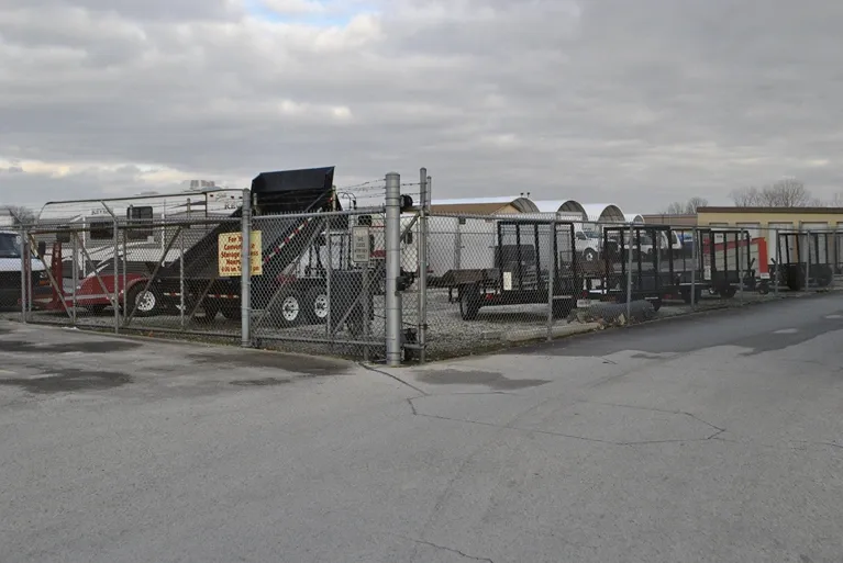 Gated trailer storage spots.