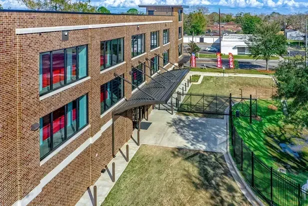 Aerial view of a storage facility with open windows