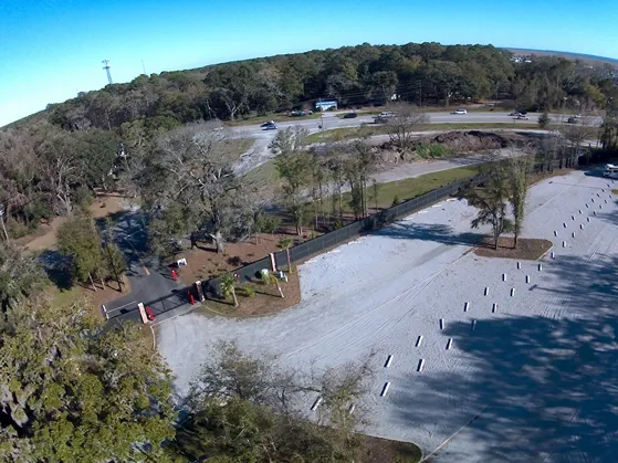 Aerial View of storage parking lot.