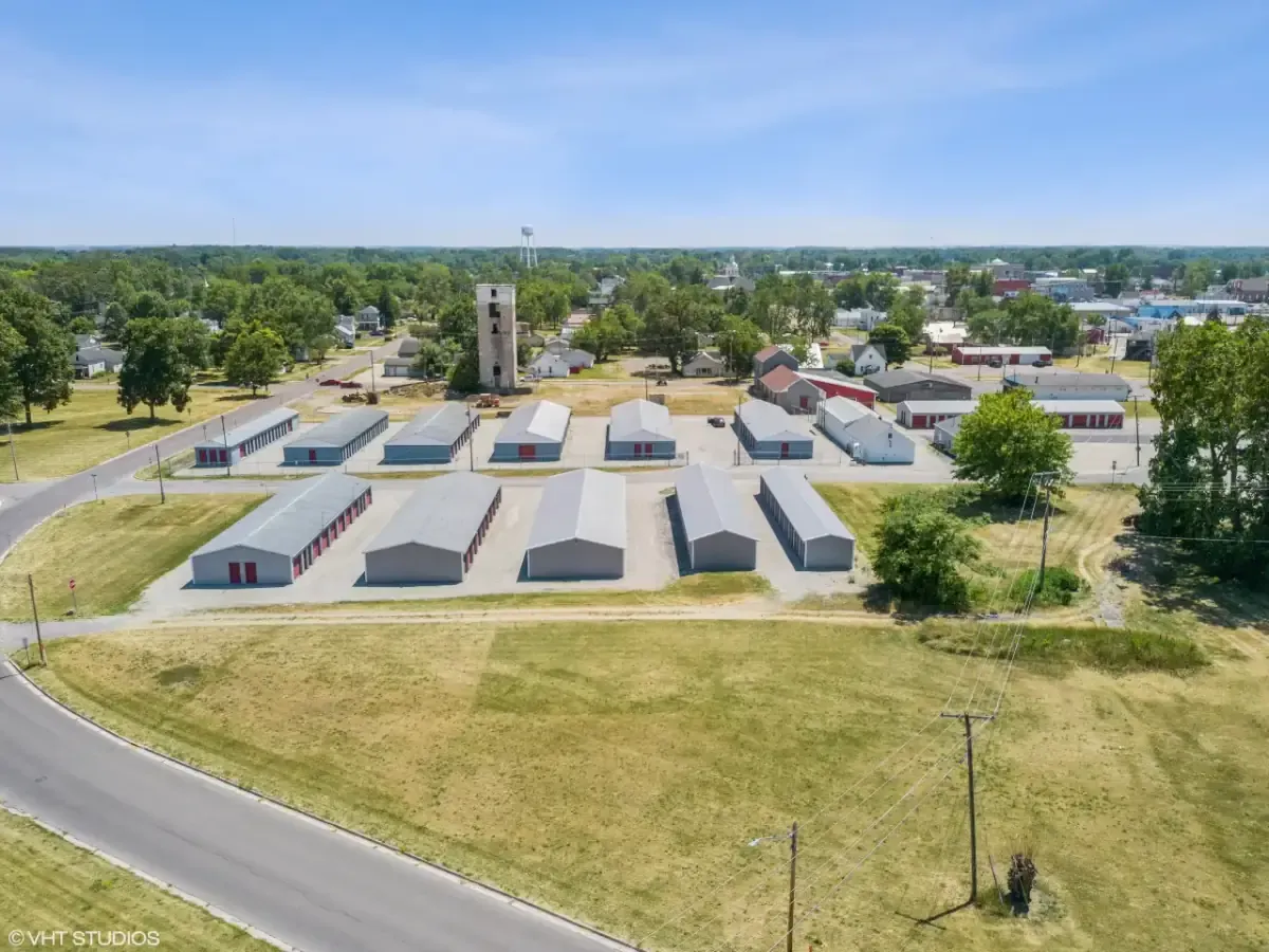 Aerial view of Portland Storage Units - E. Pearl Street facility.