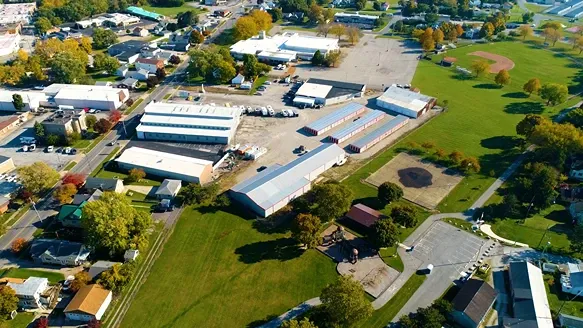 Aerial view of Sandusky Storage Units.