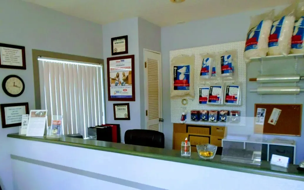 packing supplies at the front desk