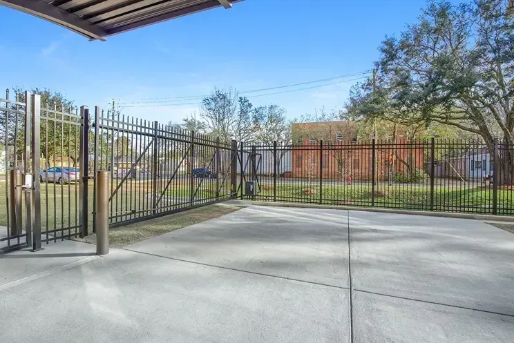 Gated entrance to a storage facility 