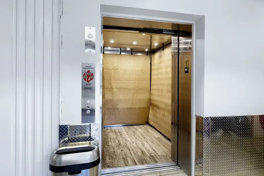 Elevator in a storage facility