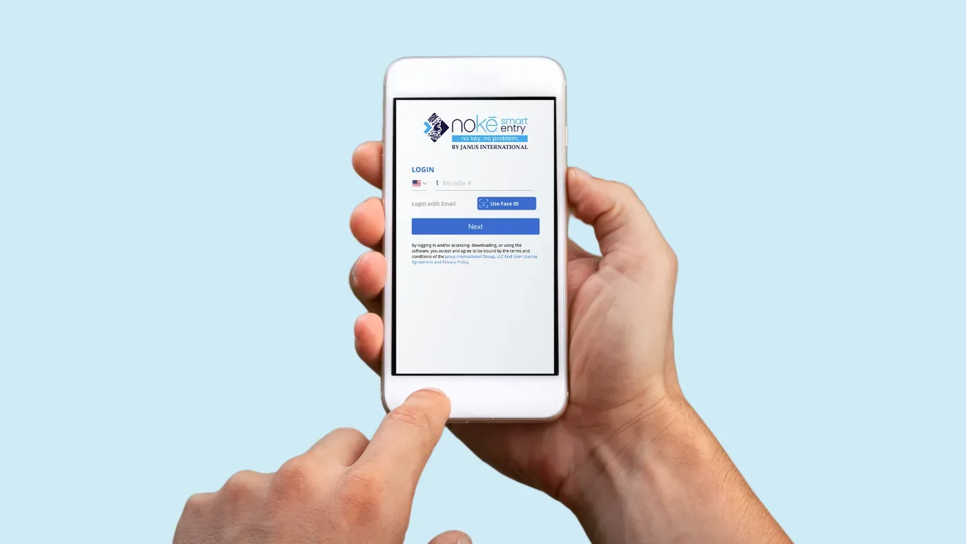 image of example of noke login screen